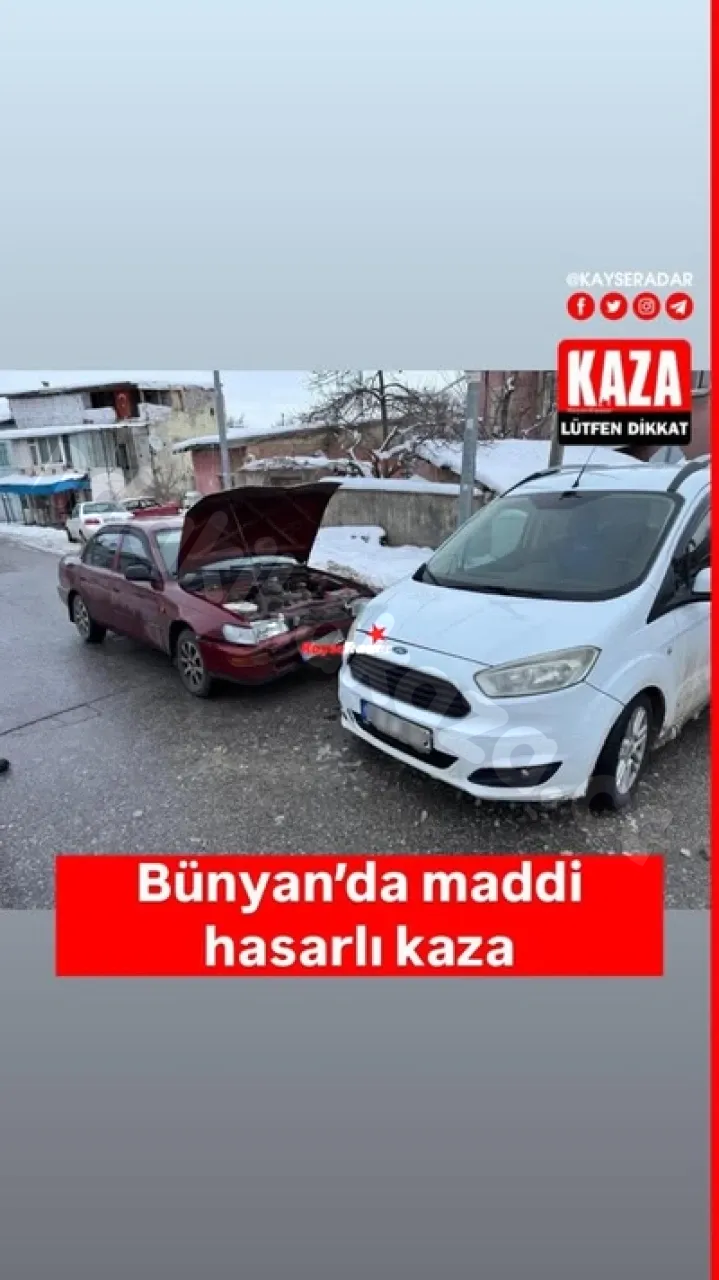 Bünyan’da maddi zararlı trafik kazası yaşandı.