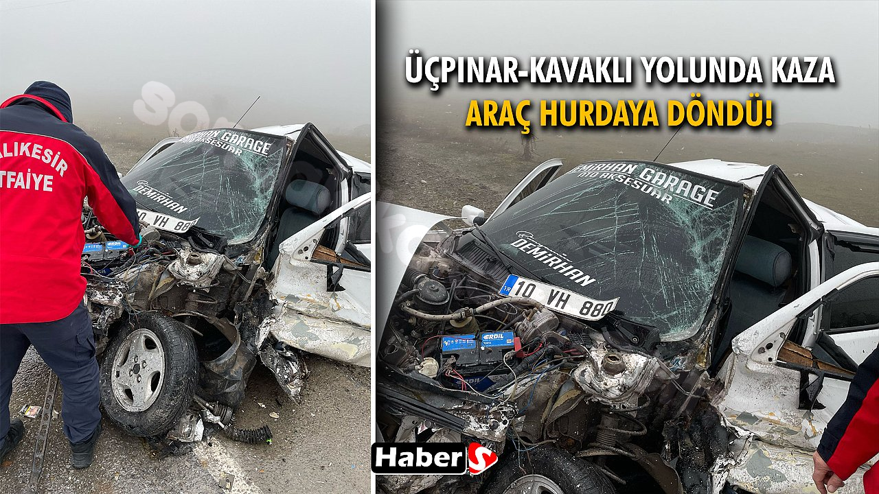 Üçpınar-Kavaklı Yolunda Kaza! Araç Tamamen Hasar Gördü!