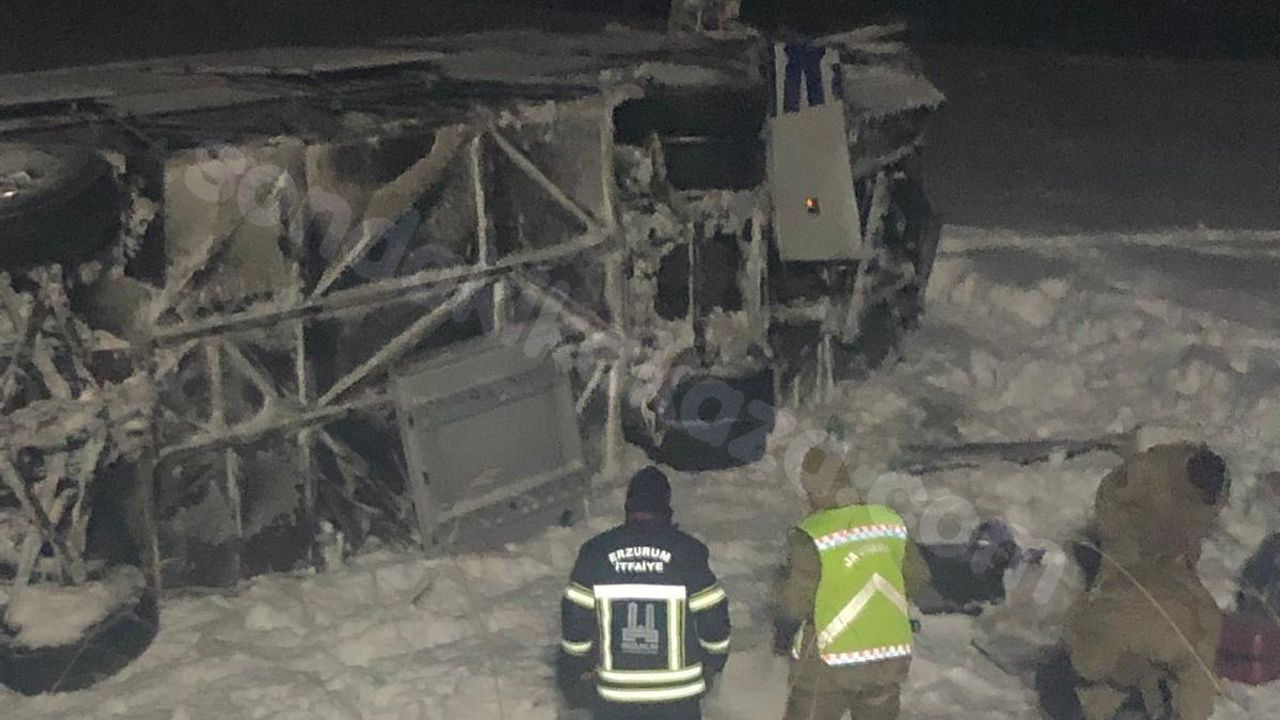 Erzurum'da kaza sonucu 38 kişi yaralandı.