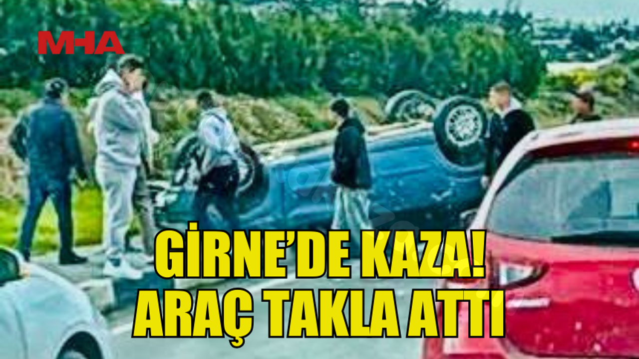 Girne'de kaza: Aracın devrilmesi yaşandı...