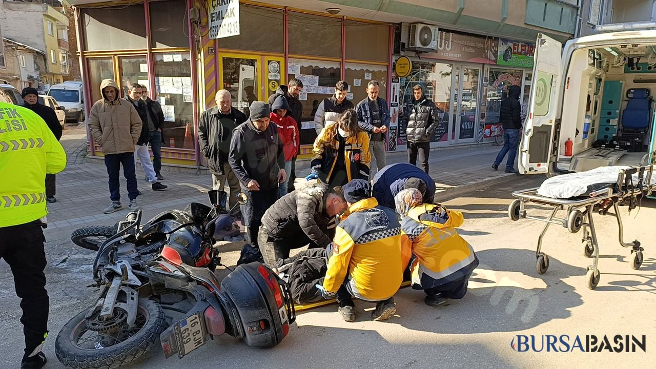 İnegöl'de Motosiklet Kazası Buzlanmadan Kaynaklandı.