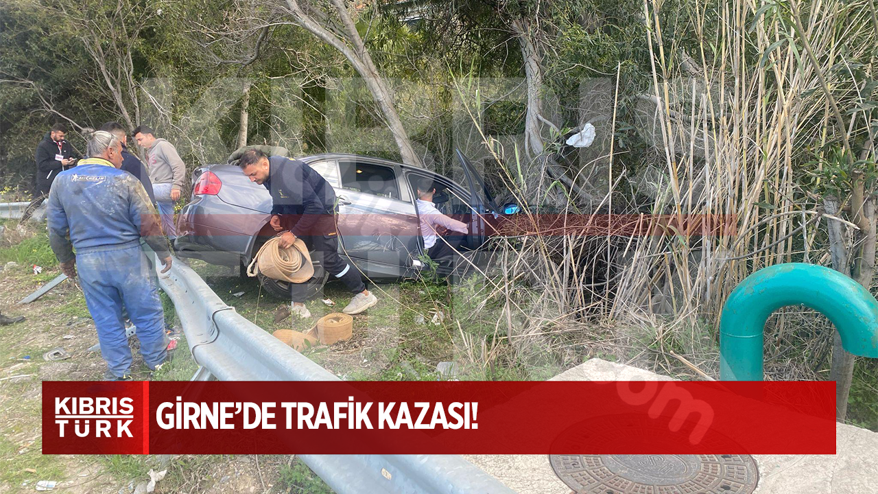 Girne'de Kaza: Bariyerlere Çarptı, Yaralanan Yok