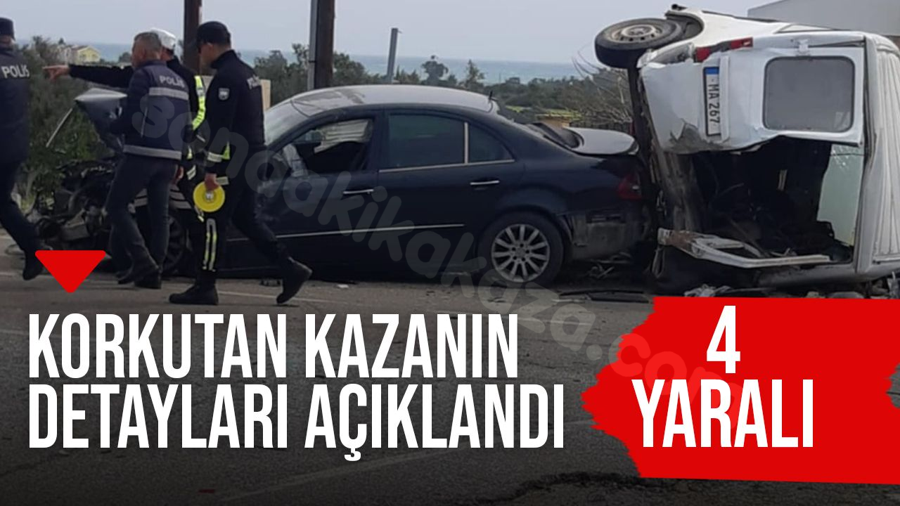 Kumyalı-İskele yolunda korkutucu kaza: 4 kişi yaralandı.