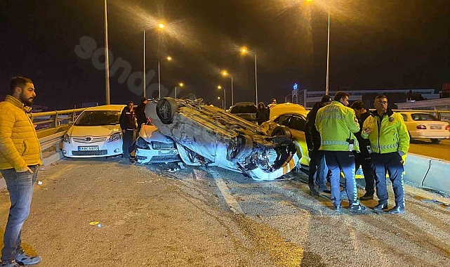 Ankara'da 9 araç karıştı: 4 kişi yaralandı.