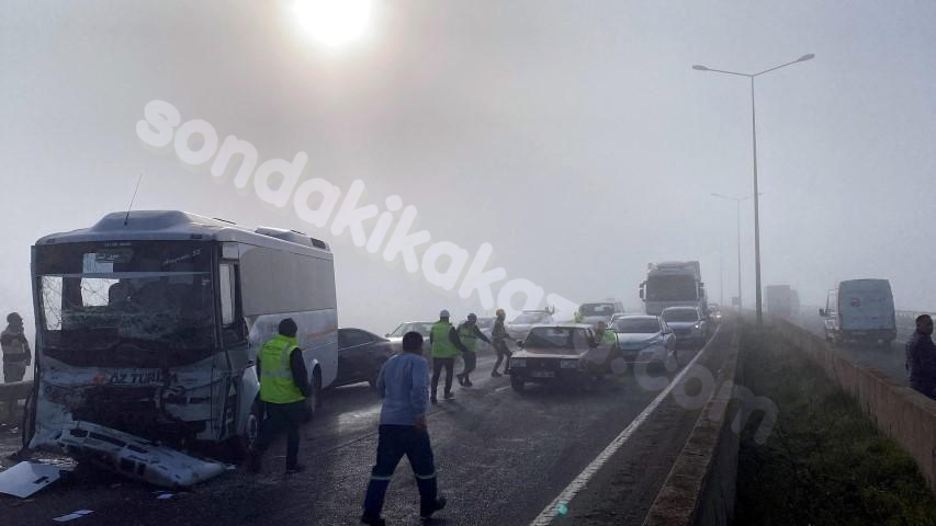 Tekirdağ'da araçların karıştığı zincirleme trafik kazası