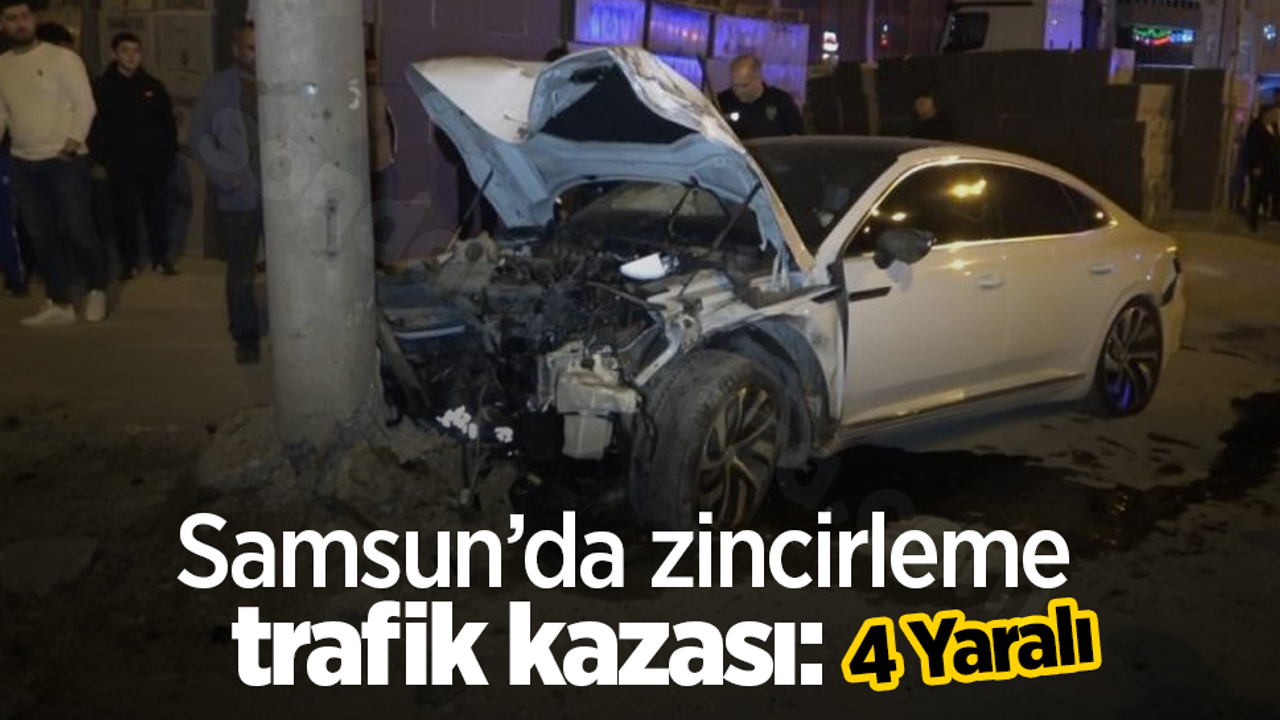 Samsun'da peş peşe meydana gelen trafik kazasında 4 kişi yaralandı.