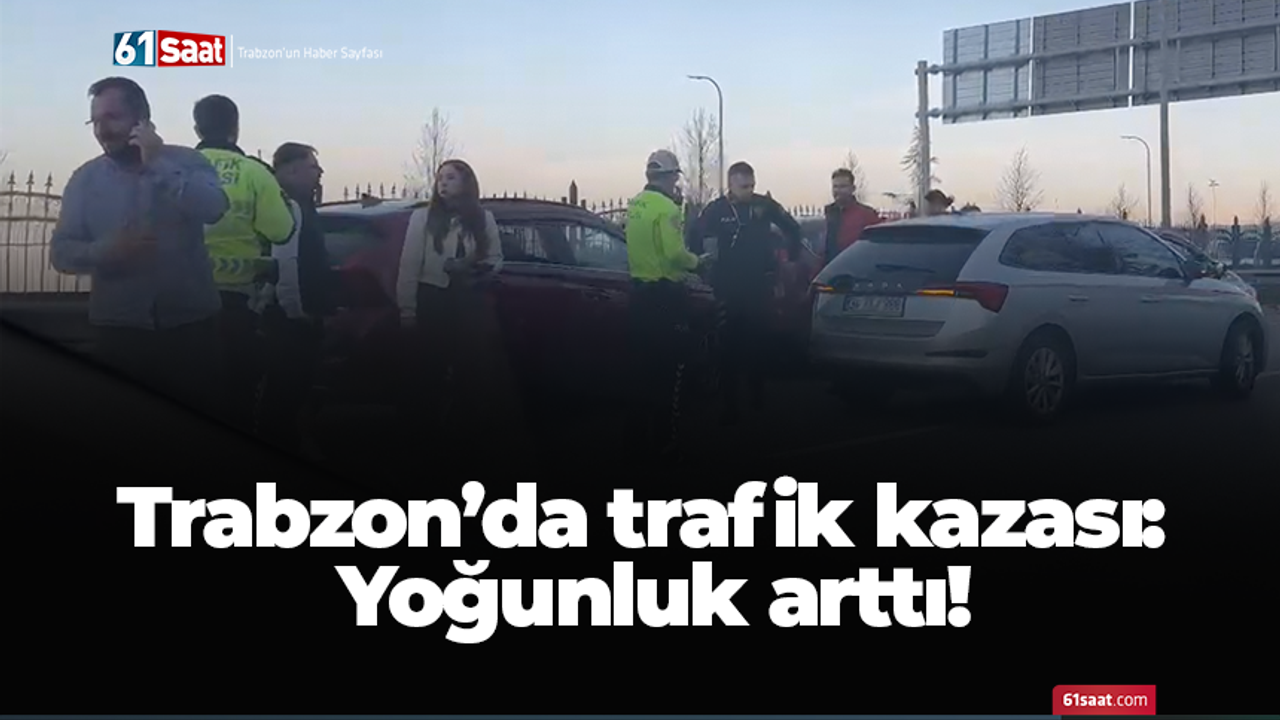 Trabzon'da kaza sonrası trafik sıkıştı!