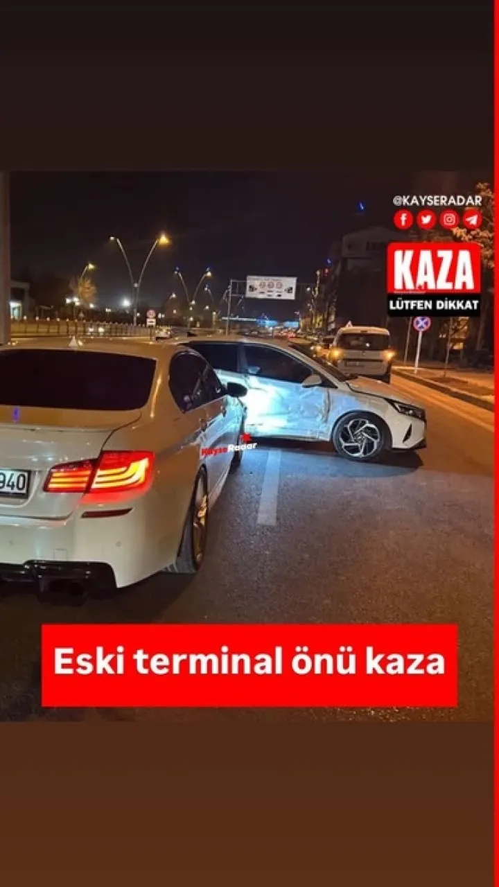 Trafik kazası eski terminalin önünde gerçekleşti