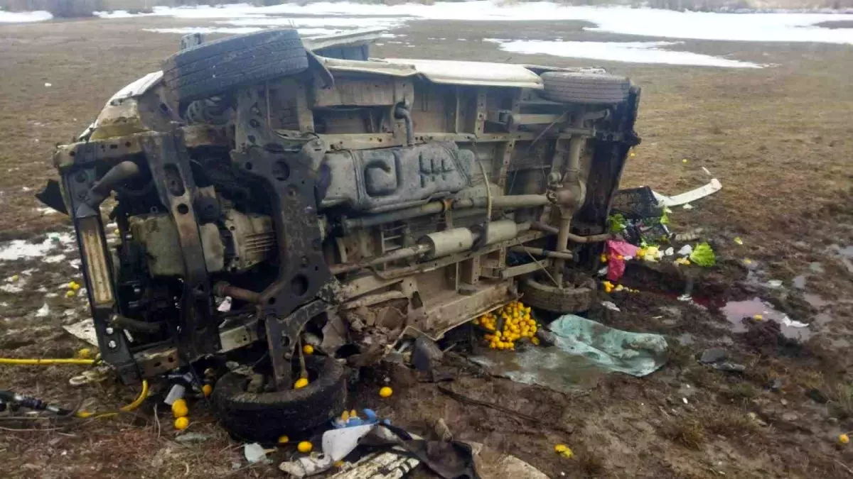 Erzurum'da kaza sonucu 2 kişi yaralandı.
