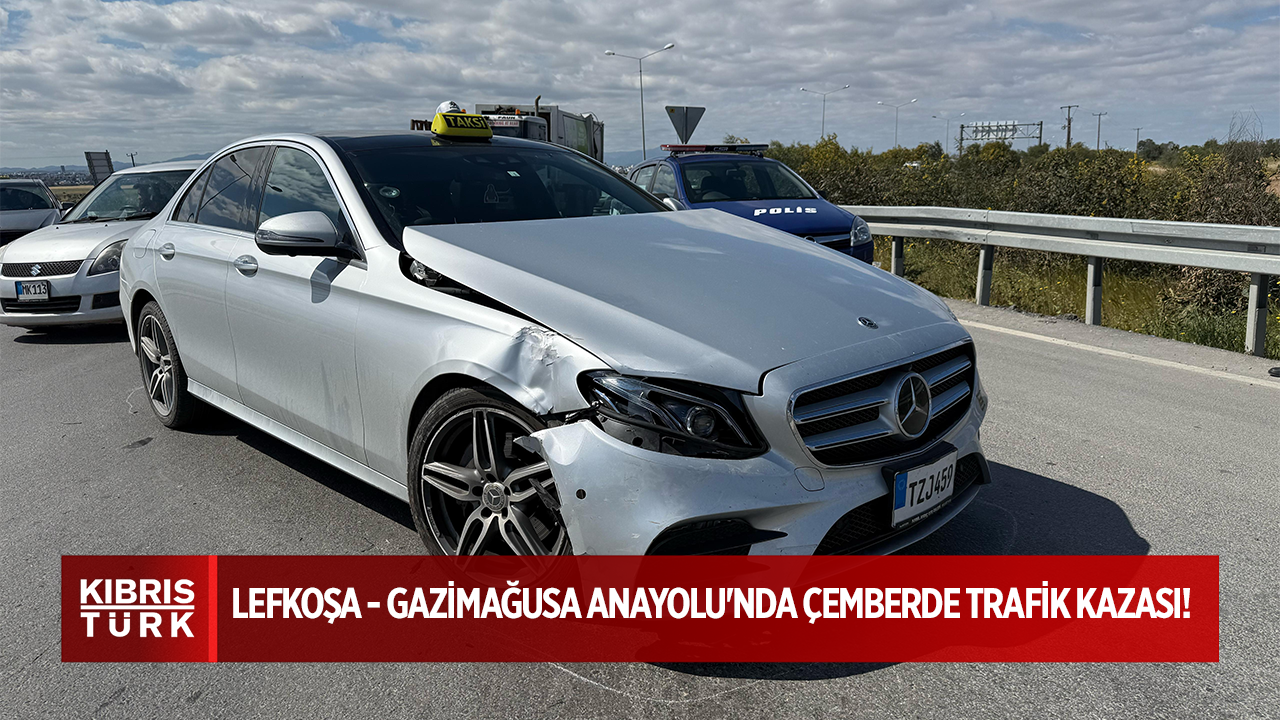 Trafik Kazası Lefkoşa - Gazimağusa Yolu'nda Çemberde!
