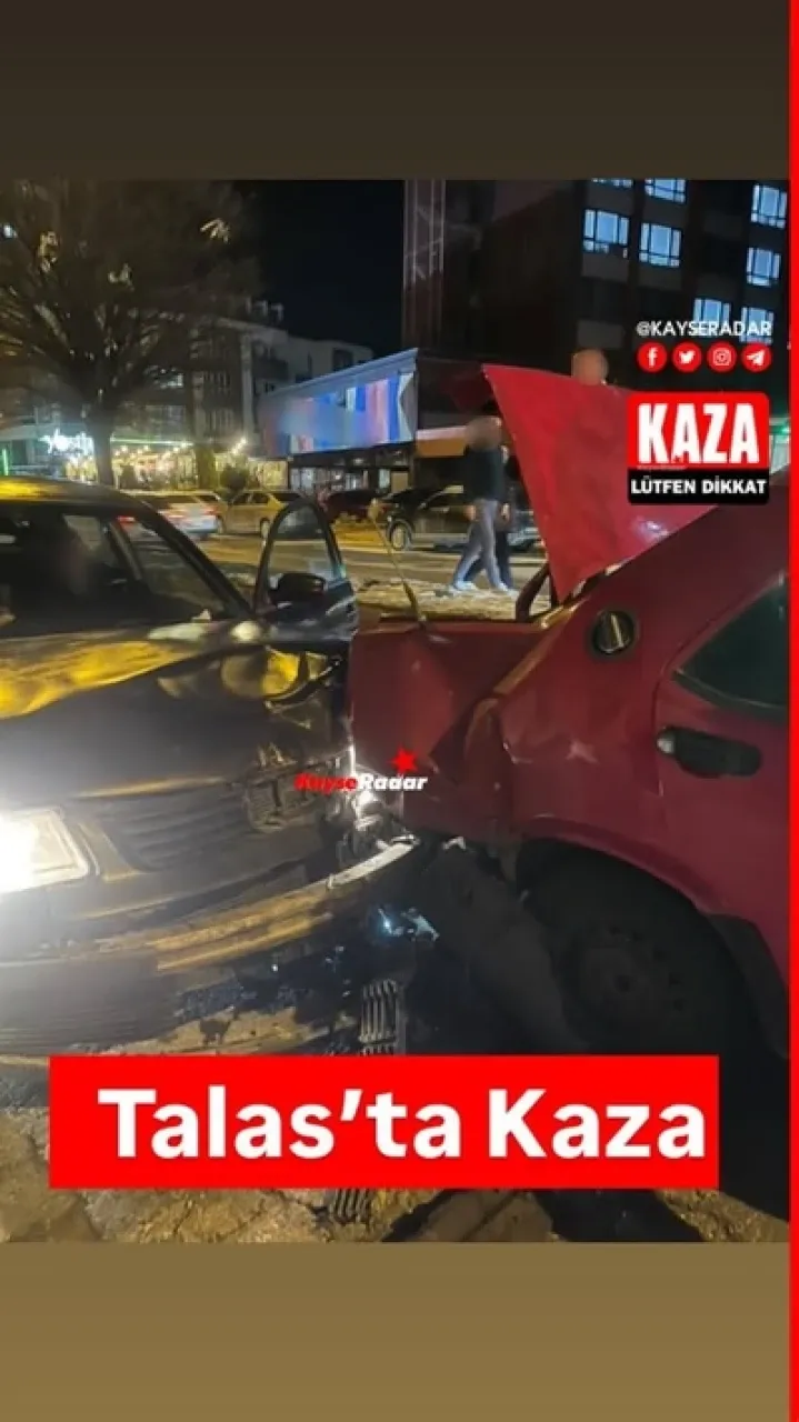 Talas'ta trafik kazası oldu.