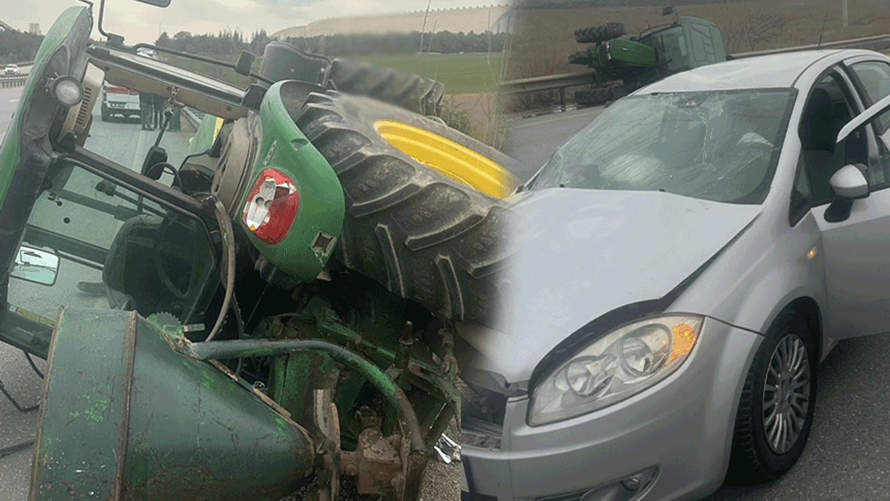 Eskişehir’de trafik kazası: Araba traktöre çarptı, 2 yaralı