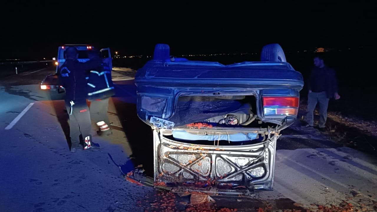 Afşin’de Kontrolden Çıkan Otomobil Takla Attı