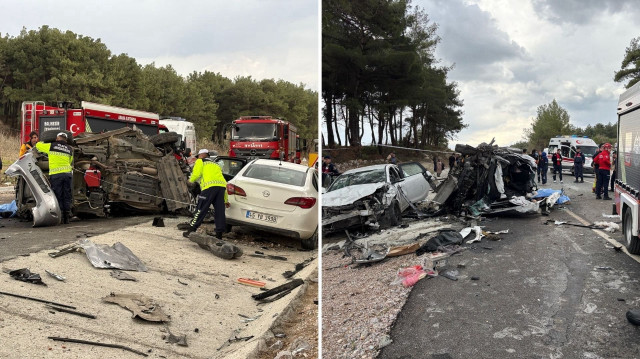 Balıkesir'de zincirleme trafik kazası: 1 ölü 10 yaralı
