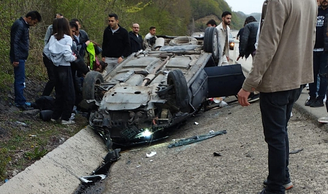 Amasra yolu korkunç bir trafik kazasıyla sarsıldı.