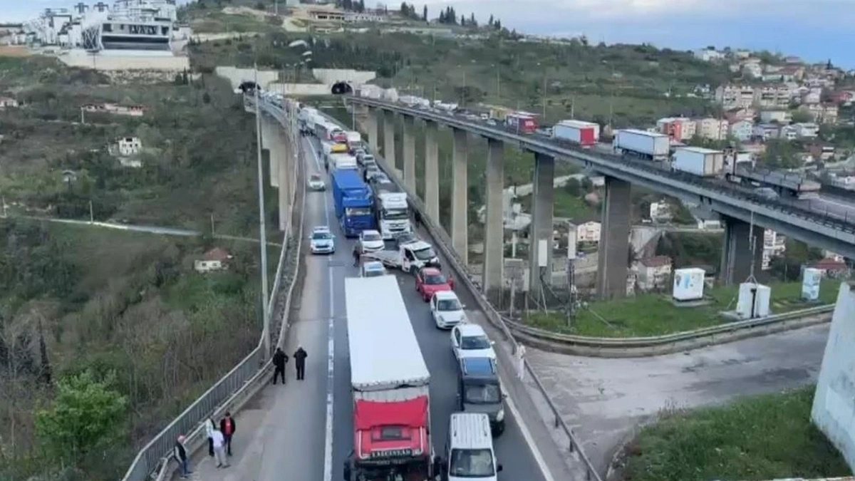 TEM Otoyolunda zincirleme kaza: 8 araç karıştı, çok sayıda kişi yaralandı.