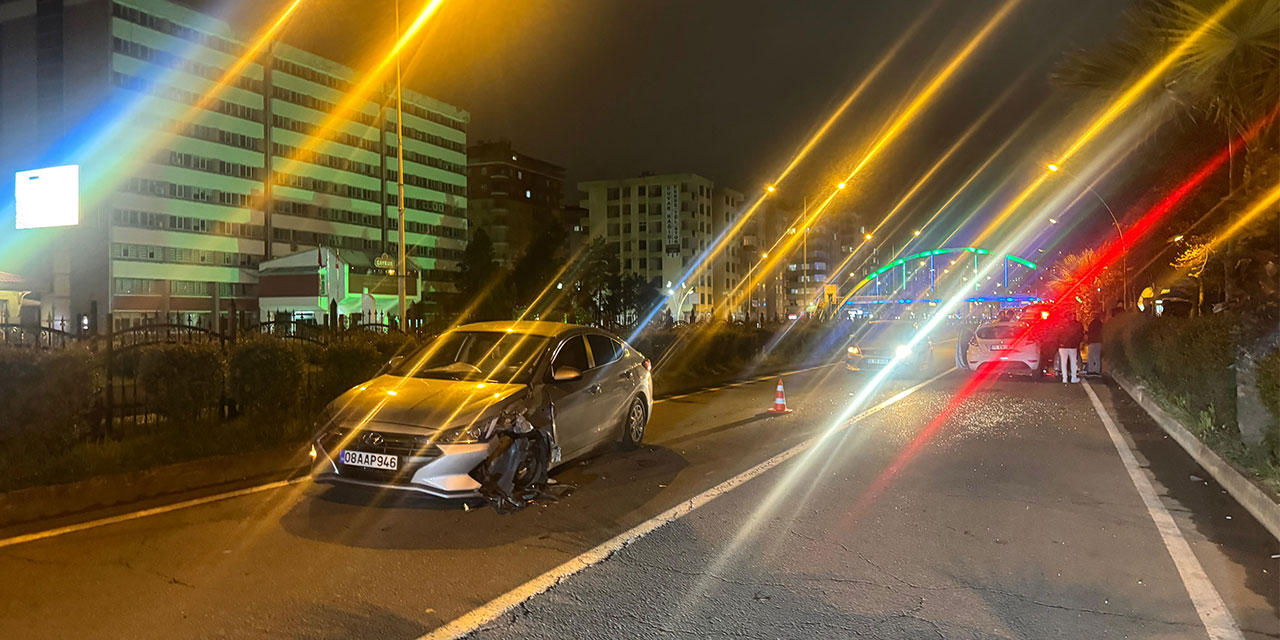 Rize’de Maddi Hasar Alan Trafik Kaza Hadisesi