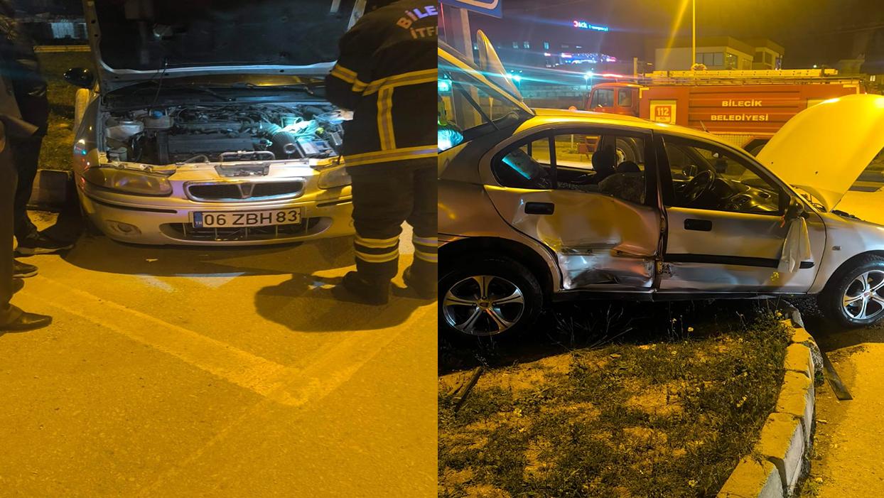 Bilecik'te araç ile toplu taşıma aracı çarpıştı: 3 kişi yaralandı.
