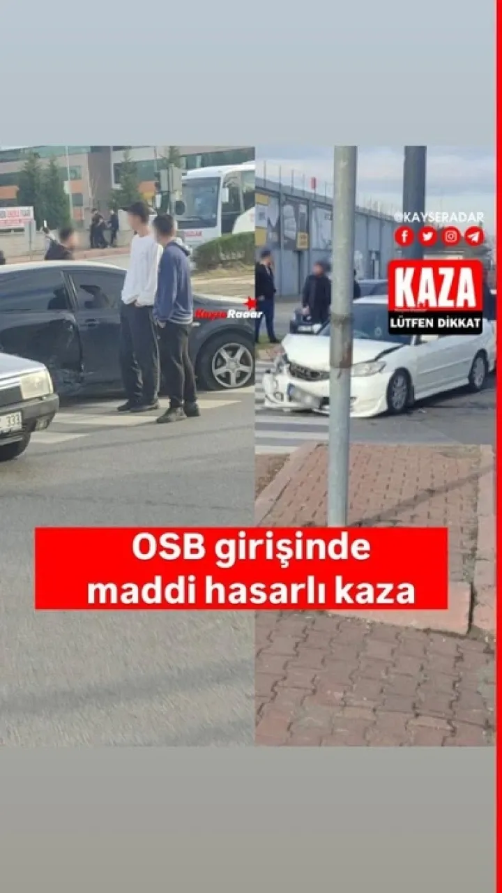 OSB girişinde maddi hasarlı bir trafik kazası yaşandı. Geçmiş olsun!