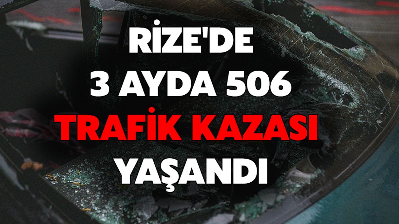 Rize'de Son 3 Ayda 506 Trafik Olayı Meydana Geldi.