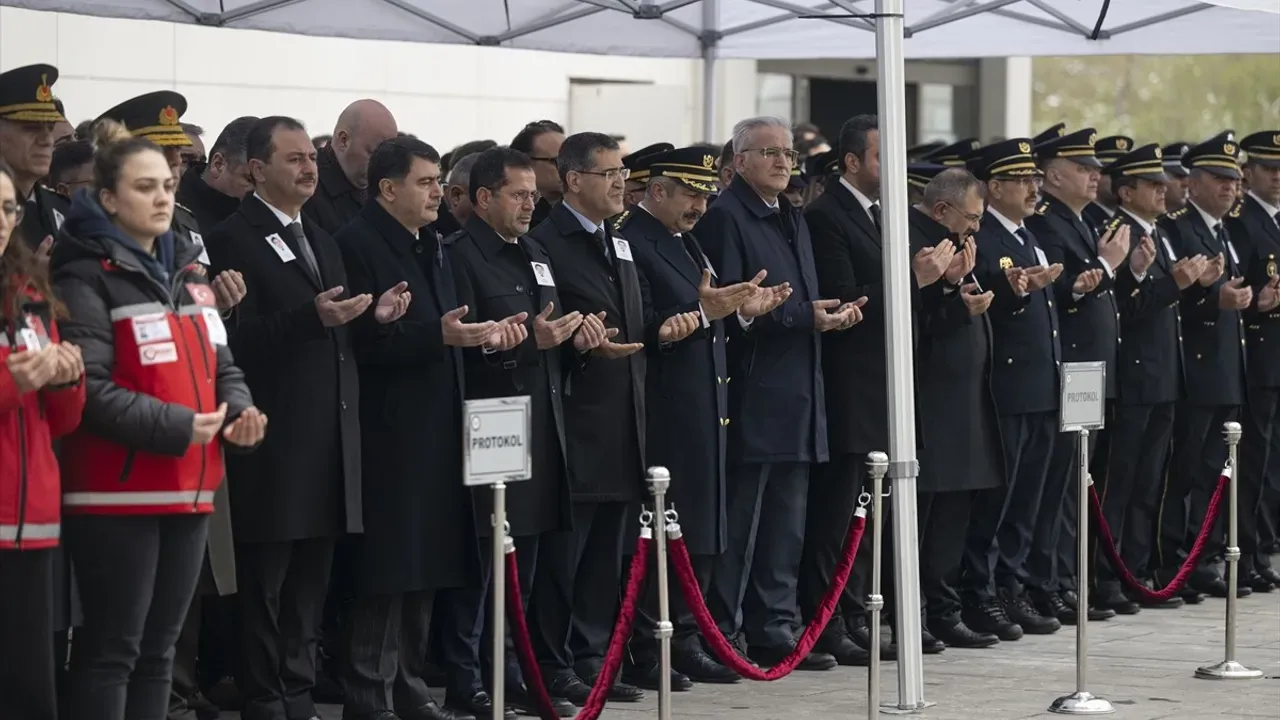 Ankara'da polis memuru İbrahim Güney için tören yapıldı.