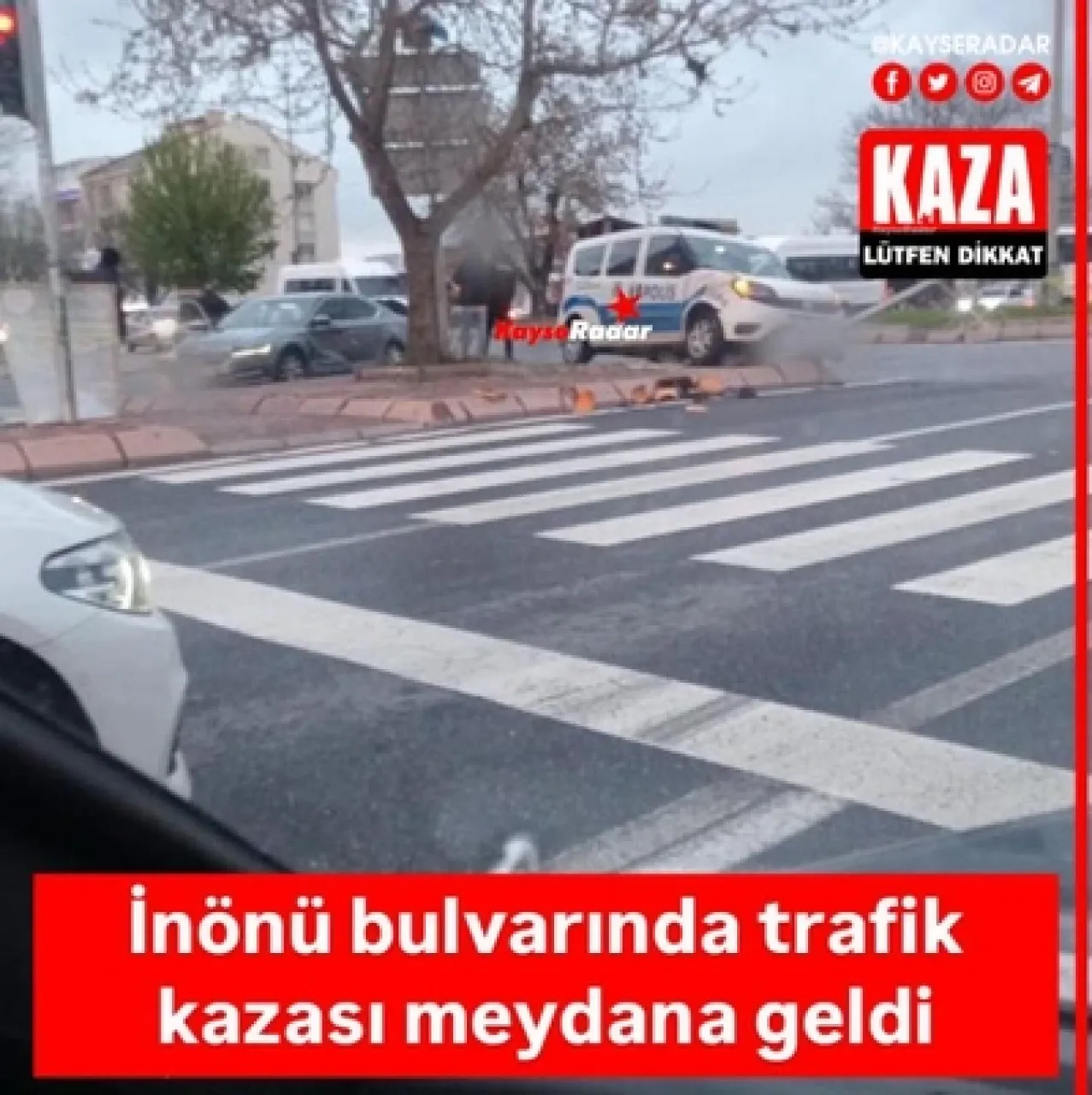 İnönü bulvarında trafik kazası meydana geldi