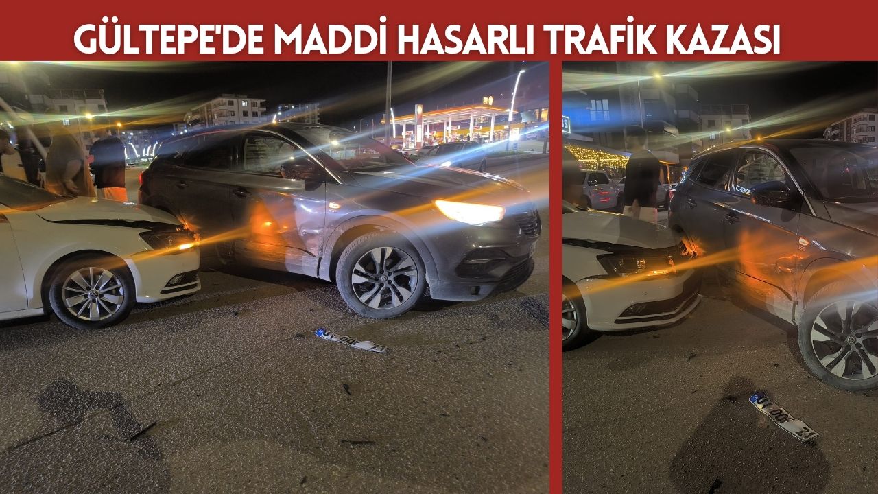 Gültepe'de Maddi Hasarlı Trafik Kazası