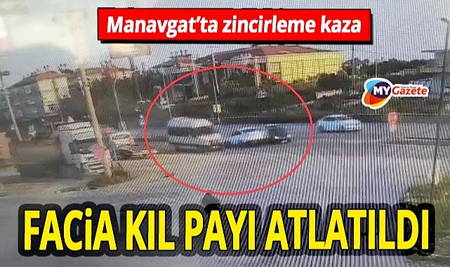 Manavgat'ta yan yolda zincirleme kaza! 3 aracın karıştığı olayda facia kıl payı atlatıldı
