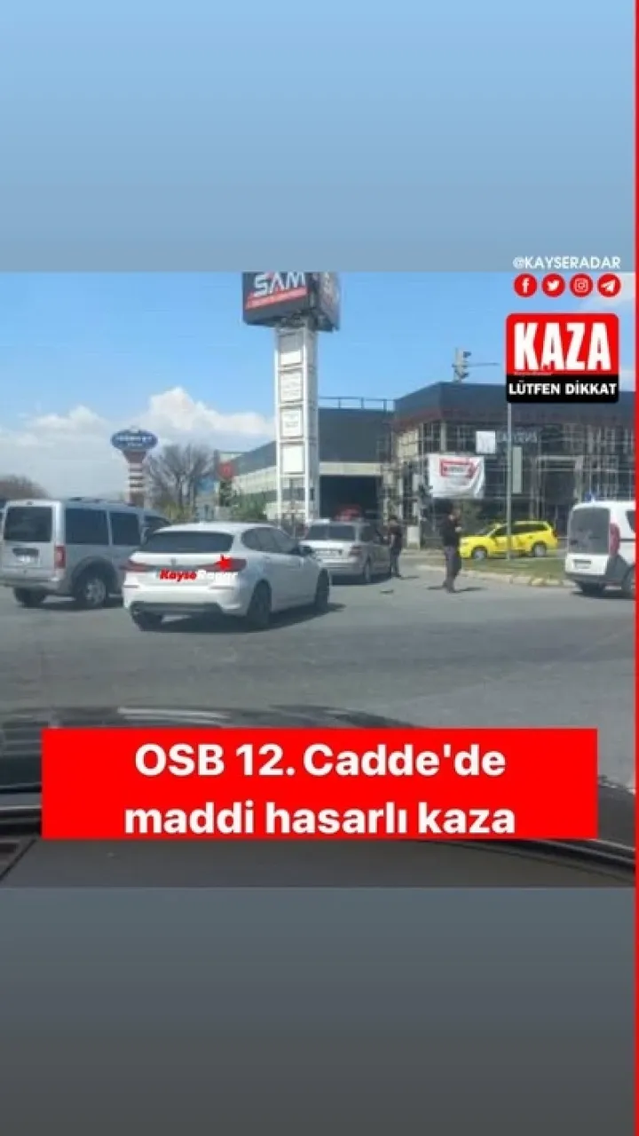 OSB 12. Cadde’de maddi hasarlı trafik kazası meydana geldi