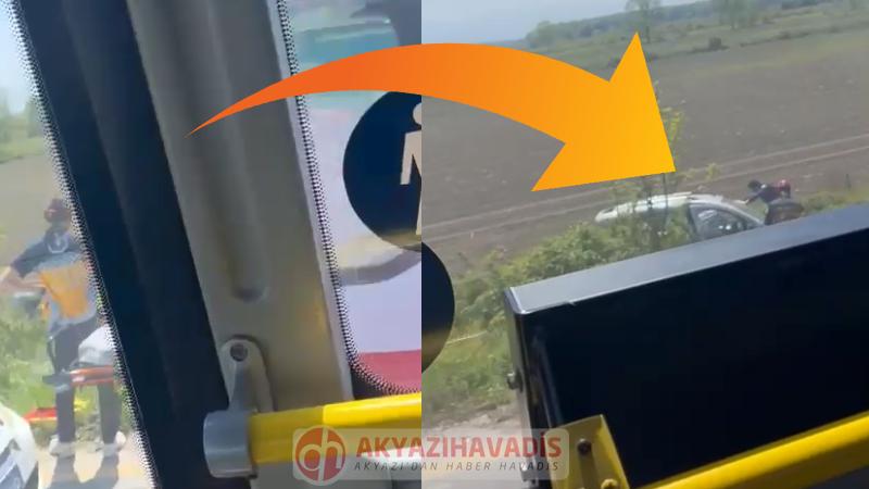 Akyazı’da Trafik Kazası: Hafif Ticari Araç Tarlaya Uçtu