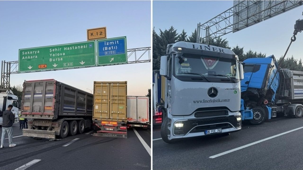 Facianın eşiğinden dönüldü! Zincirleme trafik kazasının görüntüleri kamerada