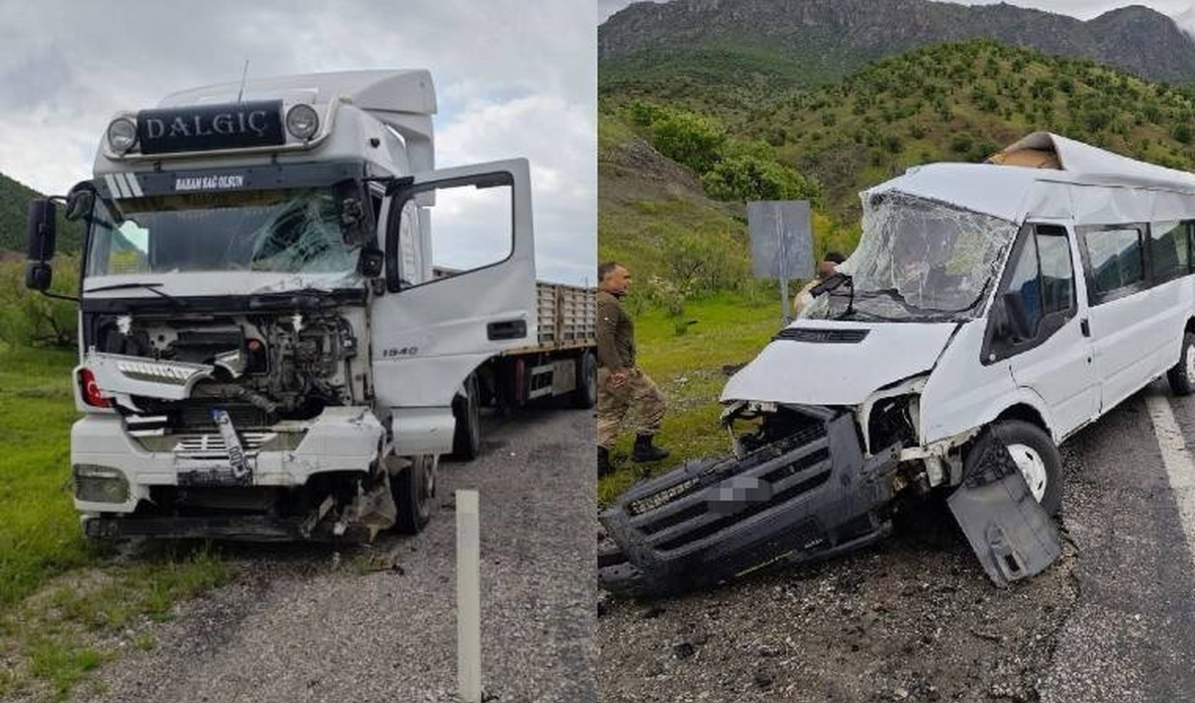 Bitlis'te trafik kazası: TIR ve minibüs çarpıştı