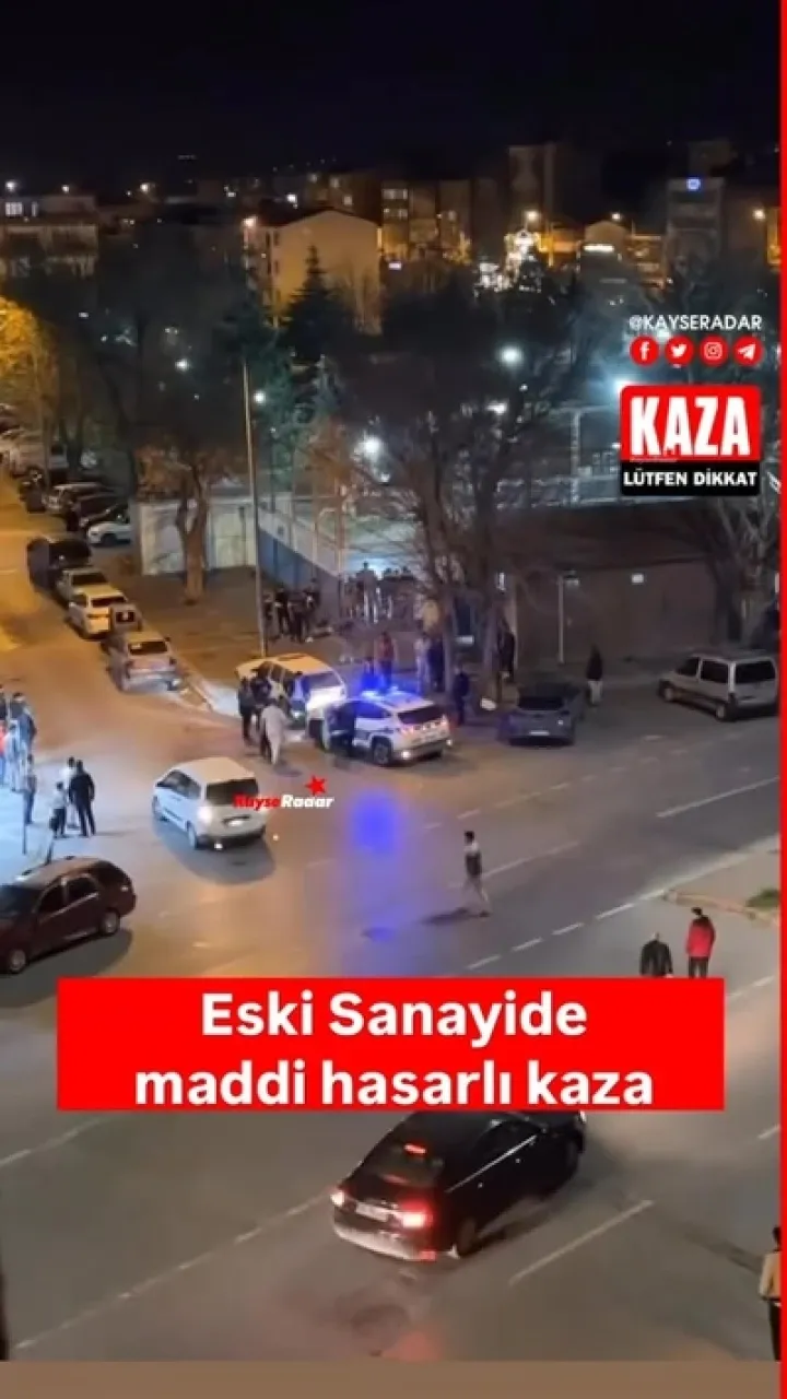 Eski Sanayide maddi hasarlı trafik kazası meydana geldi