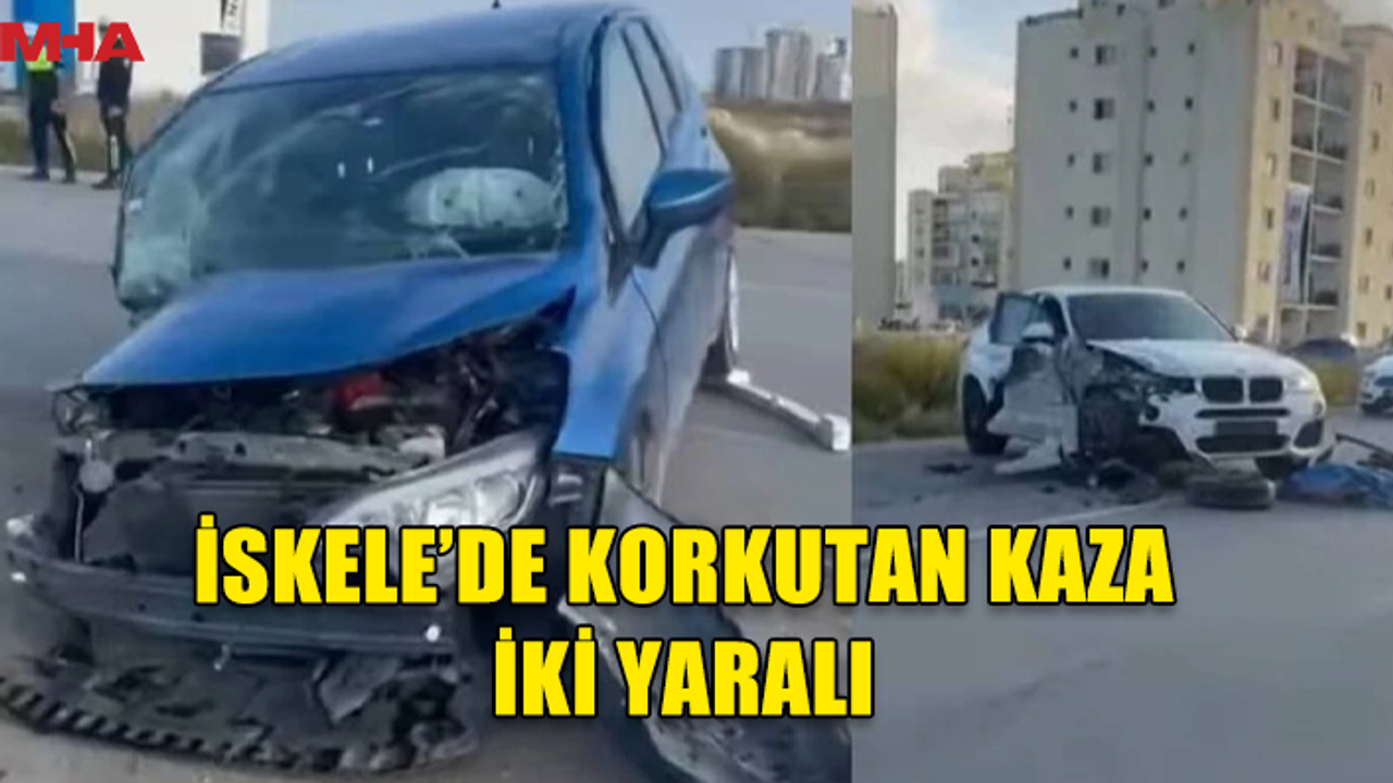 İSKELE'DE TRAFİK KAZASI..İKİ KİŞİ YARALANDI!