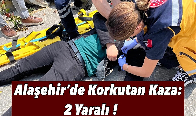 Alaşehir'de yolun karşısına geçmeye çalışan yayaya motosiklet çarptı: 1 Yaralı
