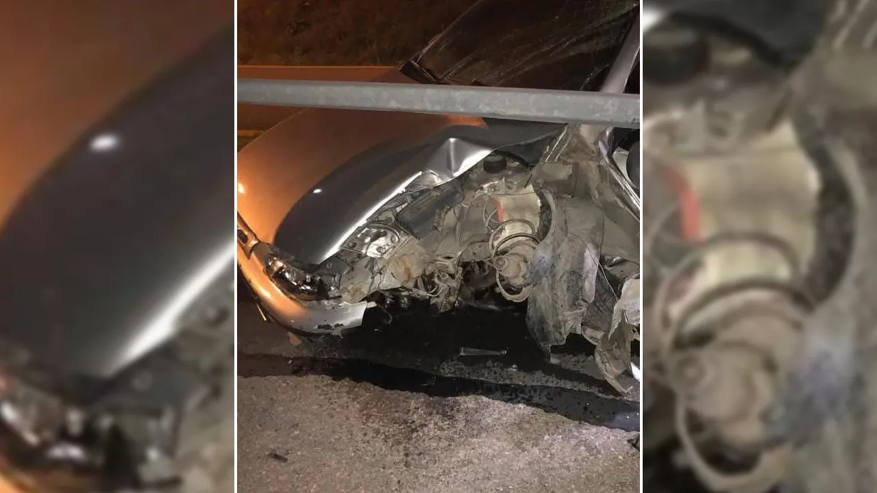 Araç, elektrik direğine çarptı, sürücü yaralandı.