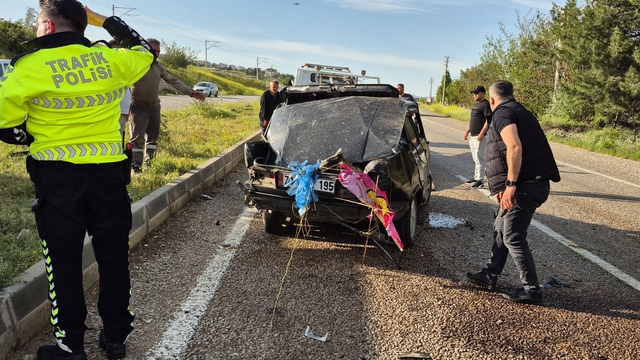 Kırıkkale'de kaza: 1 ölü, 2 yaralı.