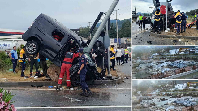 Muğla'da korkunç kaza: Havalanarak ikiye ayrıldı.