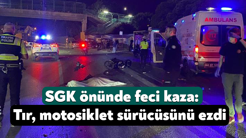 İzmit'te SGK binası önünde korkunç kaza: Tır, motosiklet sürücüsüne çarptı