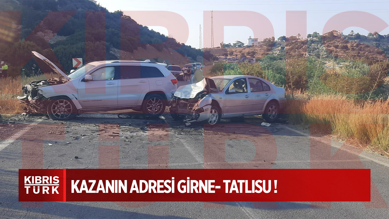 Girne-Tatlısu ana yolunda endişe veren kaza: 1 çocuk dahil 6 yaralı