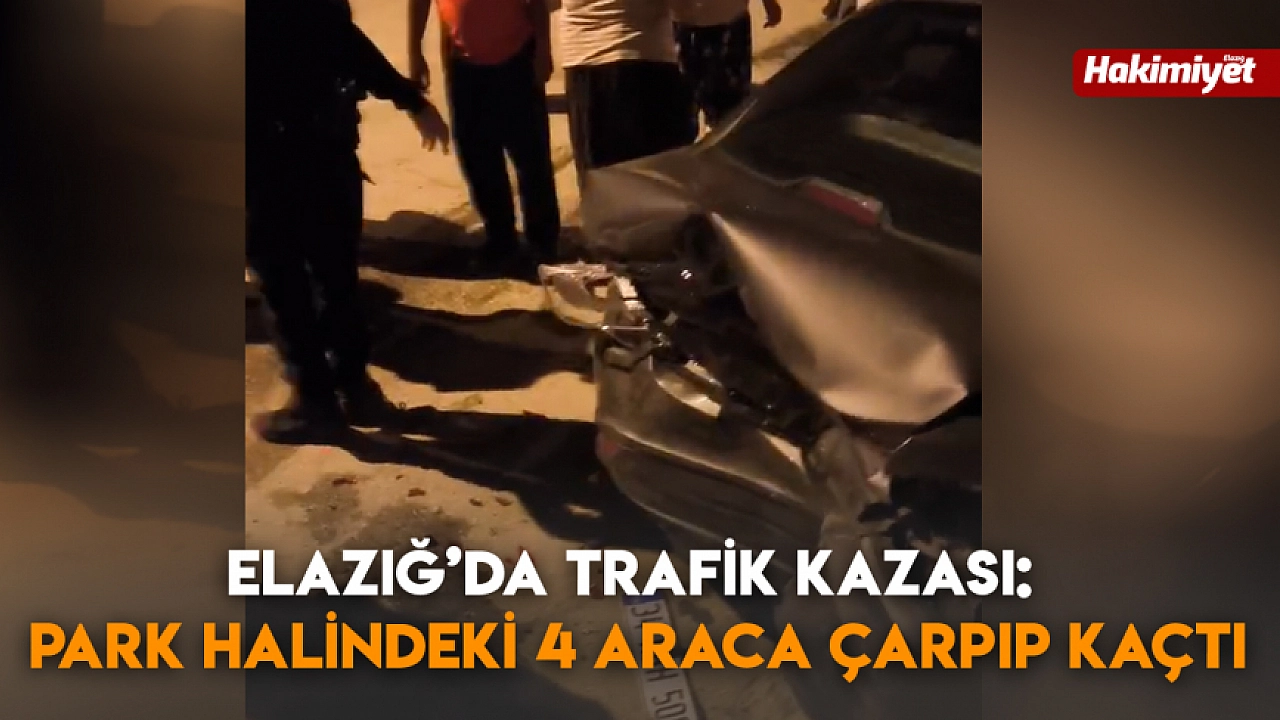 Elazığ'da park halindeki 4 araca çarptıktan sonra kaçtı.