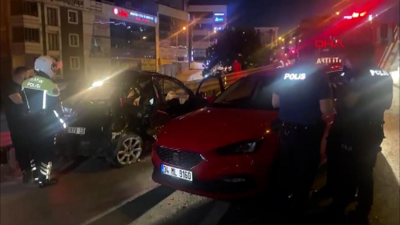 Pendik'te 6 araç çarpıştı, 1'i çocuk 5 kişi yaralandı.