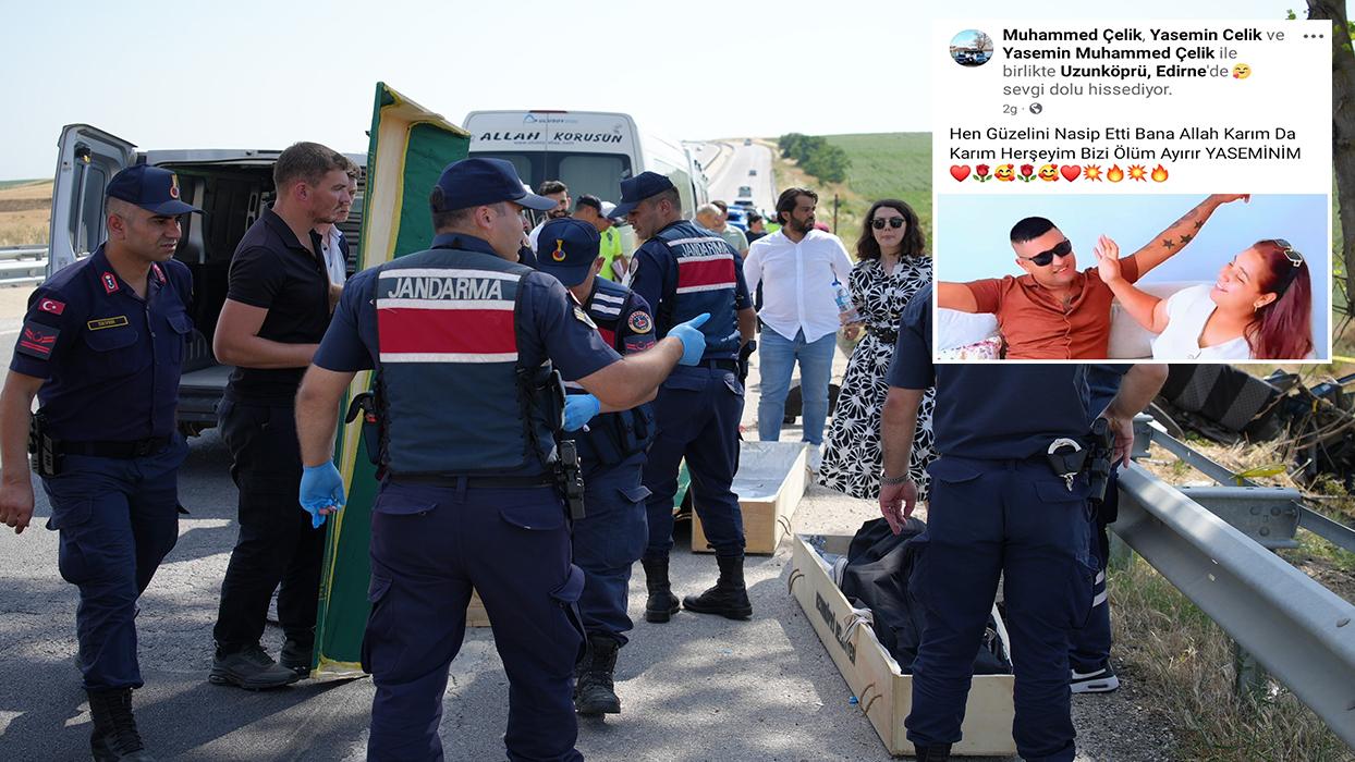 Edirne'de trafik kazası geçiren sürücünün yürek burkan hikayesi!
