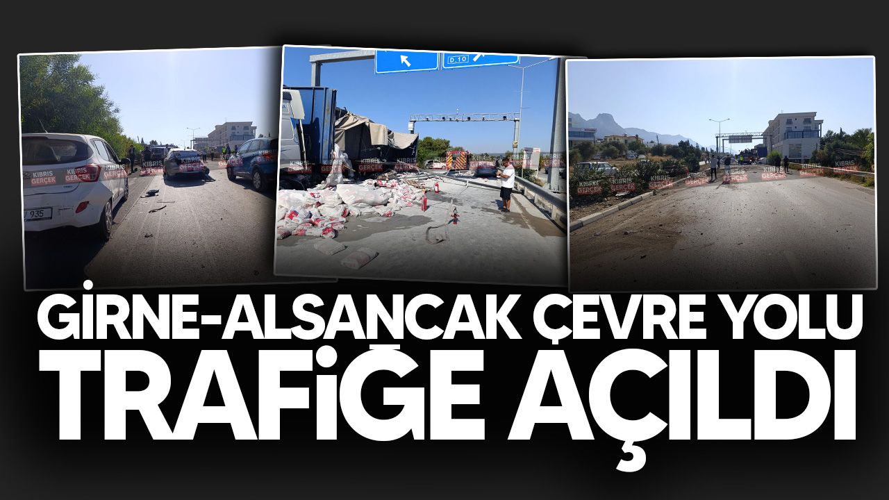 Kaza sebebiyle kapatılan Girne-Alsancak Çevre Yolu tekrar trafiğe açıldı.