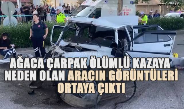 Denizli'de korkunç bir kaza anı kamerada: Kaldırımdan ağaca çarptı - Asayiş