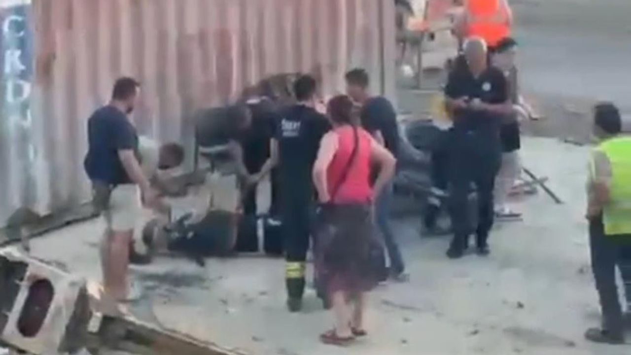 Tekirdağ’da Korkutucu Kaza! Araç Yol İnşaat Alanına Girdi