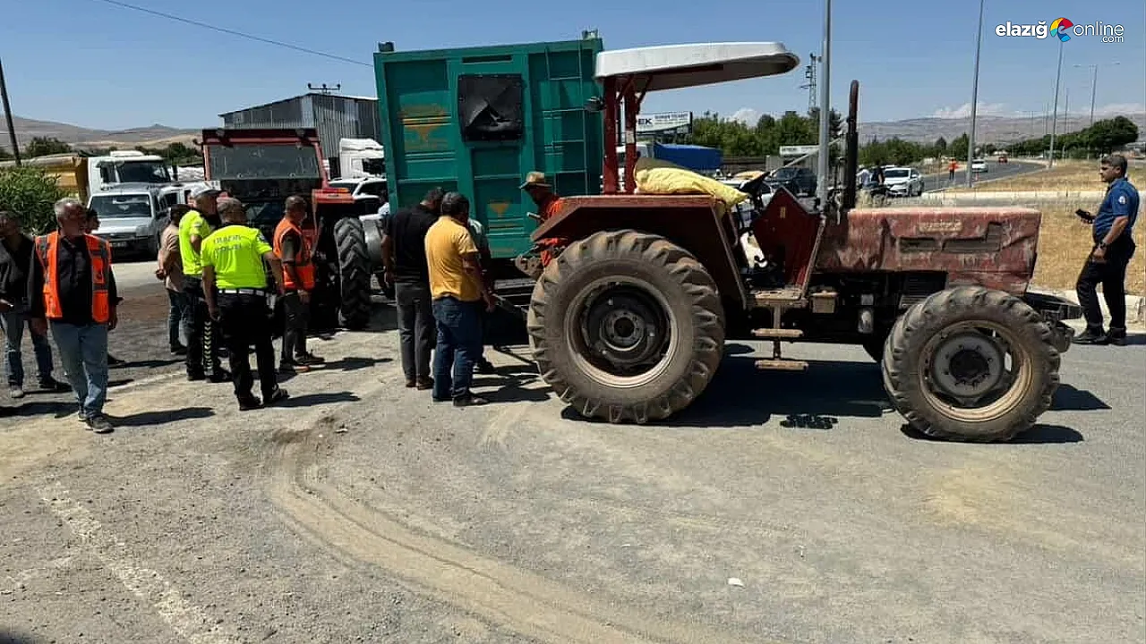 Elazığ'da Traktör ve Otomobil Çarpıştı, 3 Kişi Yaralandı!