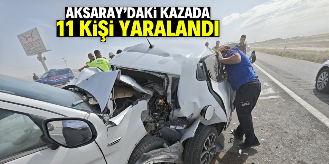 Aksaray'da ardışık kaza sonucu 11 kişi yaralandı.