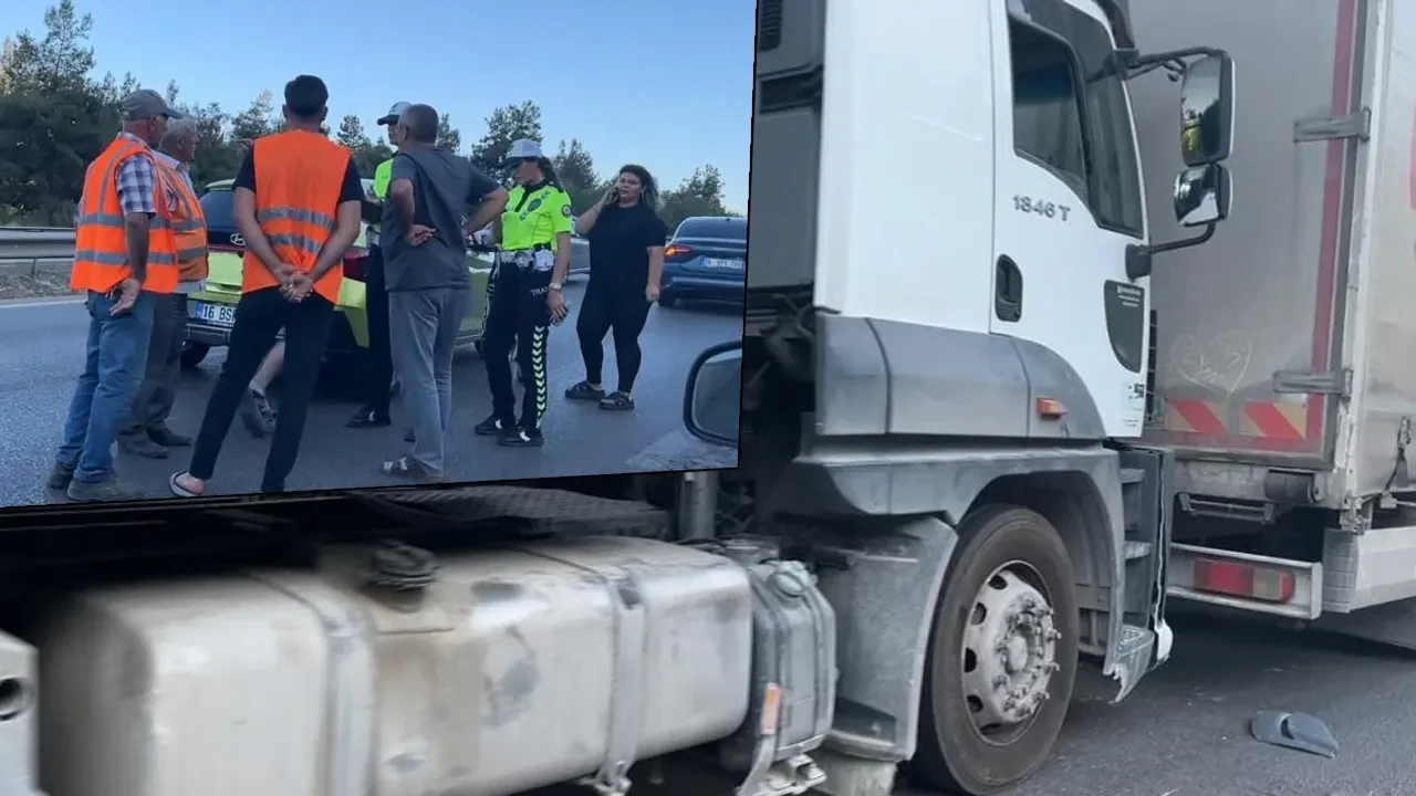 Bursa'da ardı ardına kaza! Yolla trafik durdu.
