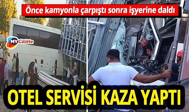 Antalya'da ciddi kaza! Otel minibüsü iş yerine çarptı, 21 yaralı var.